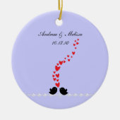 huwelijksdatum; Ons eerste kerstfeest Keramisch Ornament (Voorkant)