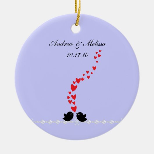 huwelijksdatum; Ons eerste kerstfeest Keramisch Ornament (Voorkant)