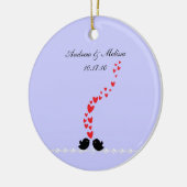 huwelijksdatum; Ons eerste kerstfeest Keramisch Ornament (Links)