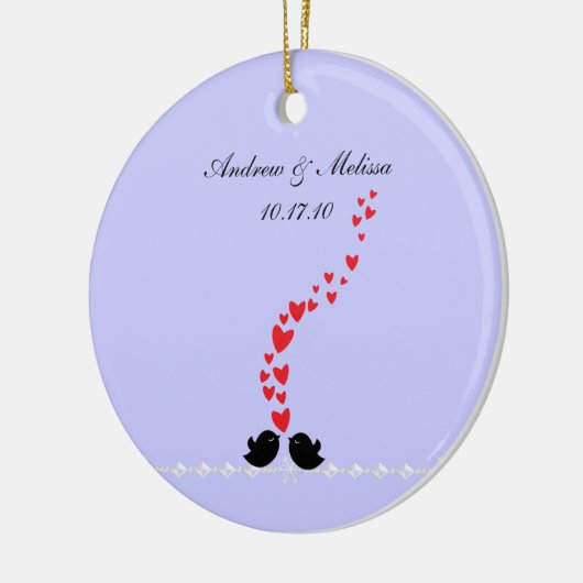 huwelijksdatum; Ons eerste kerstfeest Keramisch Ornament (Links)