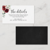 Huwelijksdetails Chique kalligrafie Bourgondië Flo Informatiekaartje (Voorkant / Achterkant)