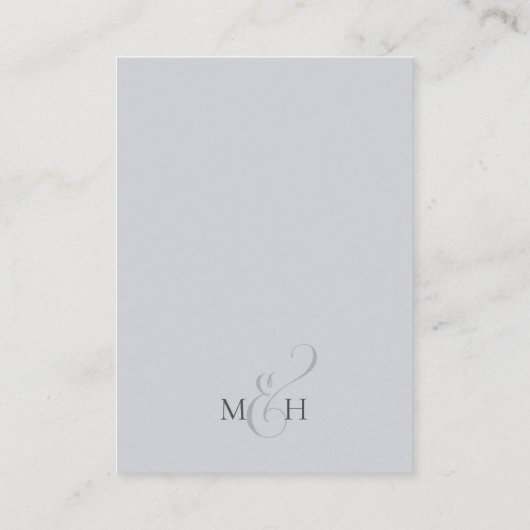 Huwelijksdetails Elegante website Dusty Blue Informatiekaartje (Achterkant)