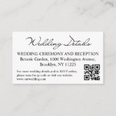 Huwelijksdetails en RSVP QR-code Foto Modern Informatiekaartje (Voorkant)