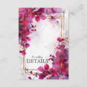 Huwelijksdetails Fuchsia Enchantment: Waterverf Informatiekaartje (Voorkant)