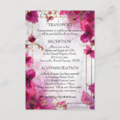 Huwelijksdetails Fuchsia Enchantment: Waterverf Informatiekaartje (Achterkant)