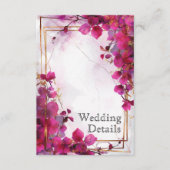 Huwelijksdetails Fuchsia Enchantment: Waterverf Informatiekaartje (Voorkant)