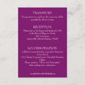 Huwelijksdetails Fuchsia Enchantment: Waterverf Informatiekaartje (Achterkant)