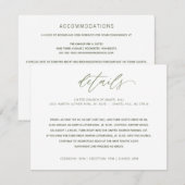 Huwelijksdetails Info Hand Schrijven Kalligrafie Informatiekaartje (Voorkant / Achterkant)