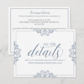 Huwelijksdetails / Info Kaart | Nadine (Dusty Blue (Voorkant / Achterkant)