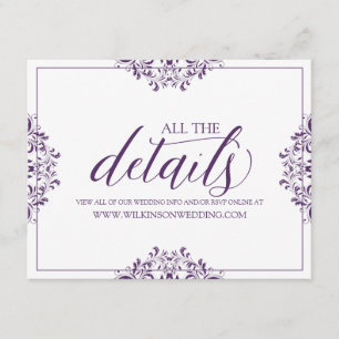 Huwelijksdetails / Info Kaart   Nadine (pruim)