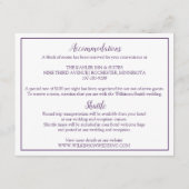 Huwelijksdetails / Info Kaart | Nadine (pruim) (Achterkant)