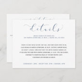 Huwelijksdetails Info Swirly Calligrafie Typografi Informatiekaartje (Voorkant / Achterkant)