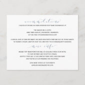 Huwelijksdetails Info Swirly Calligrafie Typografi Informatiekaartje (Achterkant)