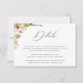 Huwelijksdetails kaart met botanisch bos bloemmoti (Voorkant)