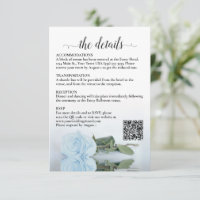 Huwelijksdetails Licht Stoffig Blauw Roos QR Code