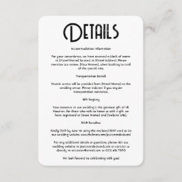 Huwelijksdetails QR-code Eenvoudig Zwart Minimaal  Informatiekaartje