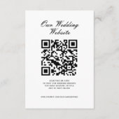 Huwelijksdetails QR-code Eenvoudig Zwart Minimaal Informatiekaartje (Achterkant)