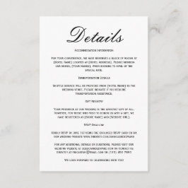 Huwelijksdetails QR-code Eenvoudig Zwart Minimaal  Informatiekaartje