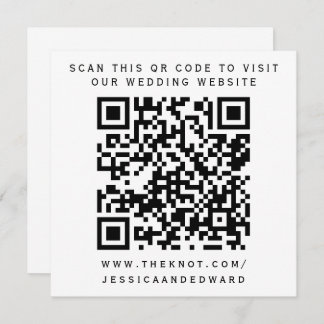 Huwelijksdetails QR-code Eenvoudig Zwart Minimaal  Programmakaart