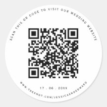 Huwelijksdetails QR-code Eenvoudig Zwart Minimaal 