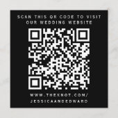 Huwelijksdetails QR-code Eenvoudig Zwart Wit Minim Programmakaart (Voorkant)