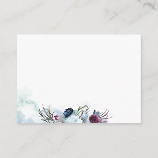 Huwelijksdetails / Website Berry and Blue Floral Informatiekaartje (Achterkant)