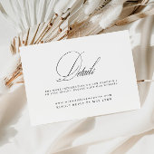 Huwelijksdetails Website Elegante Kalligrafie Informatiekaartje