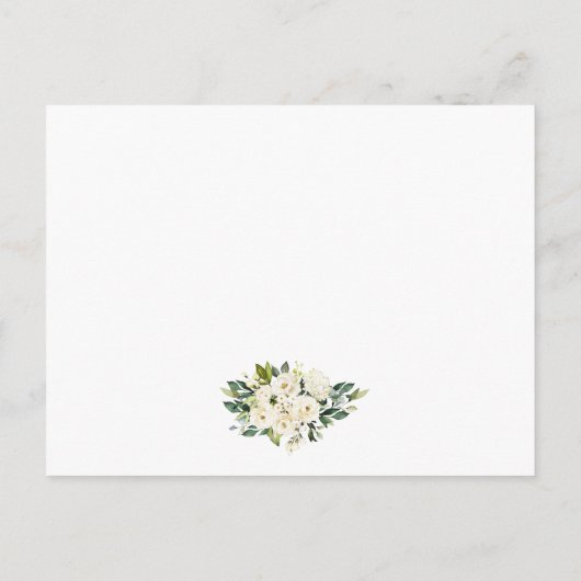 Huwelijksdetails Witte Bloemen Groene Kaart (Achterkant)