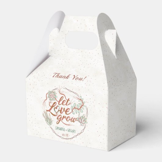 Huwelijksdouche Succulent Plant Laat Liefde Schatt Bedankdoosjes (Voorkant Zijde)