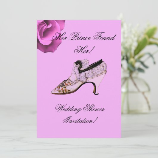 HUWELIJKSDOUCHE UITNODIGING DE PRINSES (Staand voorkant)