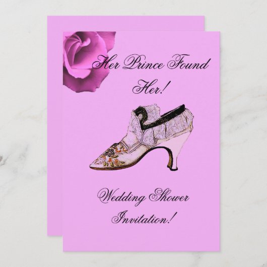 HUWELIJKSDOUCHE UITNODIGING DE PRINSES (Voorkant / Achterkant)