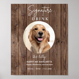 Huwelijksdrankjes Bar Bord voor Honden Afdrukbaar Poster