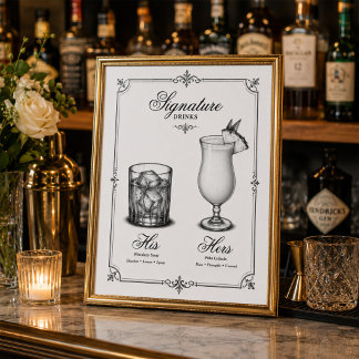 Huwelijksdrankjes Huwelijk Zijn en Haar Poster