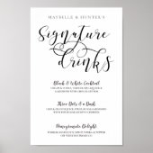 Huwelijksdrankjes in moderne zwarte kalligrafie poster (Voorkant)