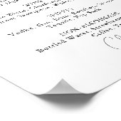 Huwelijksdrankjesmenu Eenvoudig kalligrafiebord Poster (Hoek)