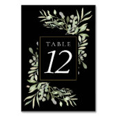Huwelijkse Botanische Groen Blad Tafel Nummers Kaart (Voorkant)