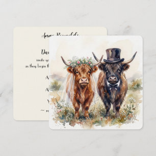 Huwelijkse bruid en bruidegom Schotse Hooglanders Kaart