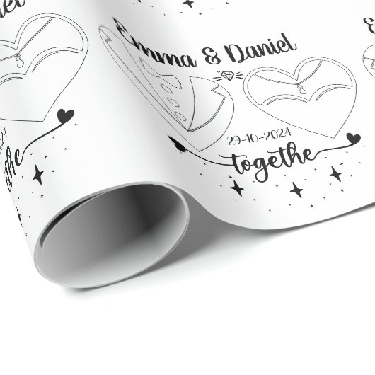 huwelijkse bruid en bruidegom script trouwdag cadeaupapier (Rol Hoek)