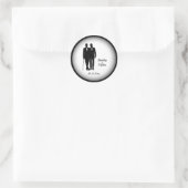 Huwelijkse bruidegoms ronde sticker (Tas)