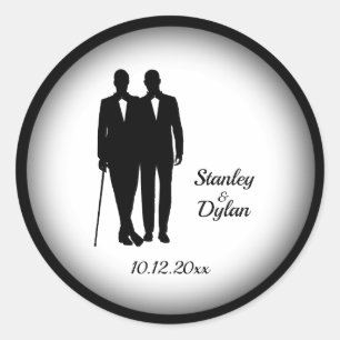 Huwelijkse bruidegoms ronde sticker