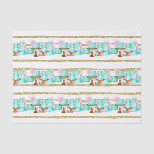 Huwelijkse bruidsfeest bruidstaarten betegeld tissuepapier (Voorkant)