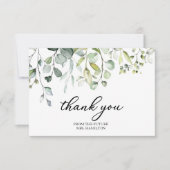 Huwelijkse Bruidsfeest Dank Je Kaart met Groene Ac (Voorkant)