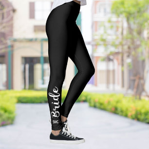 Huwelijkse bruidsleggings met monogram   Aangepast Leggings