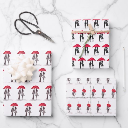 Huwelijkse bruiloft jubileum inpakpapier (Voorkant)