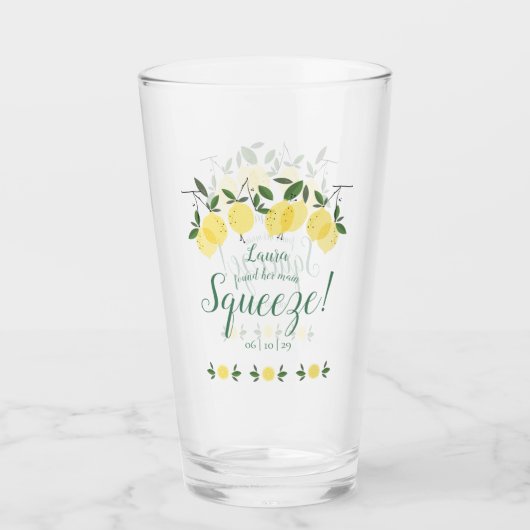 Huwelijkse Bruiloft met Citroen en Groene Tuintjes Glas (Voorkant)