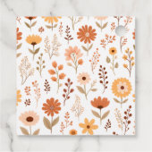 Huwelijkse bruiloft met wilde bloemenpompoen in de bedankjes labels (Achterkant)