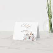 Huwelijkse bruiloft met witte pompoen in de herfst bedankkaart (Voorkant)