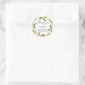 Huwelijkse bruiloft van Her Main Squeeze Lemons Ronde Sticker (Tas)