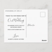 Huwelijkse calligrafie script aangepaste foto dank briefkaart (Achterkant)
