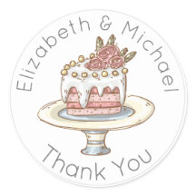 Huwelijkse Feesttaart Bedankt Favor Stickers